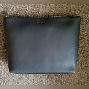 NWT Theory Dark Sojourn Washed Leather Large Pouch/Clutch